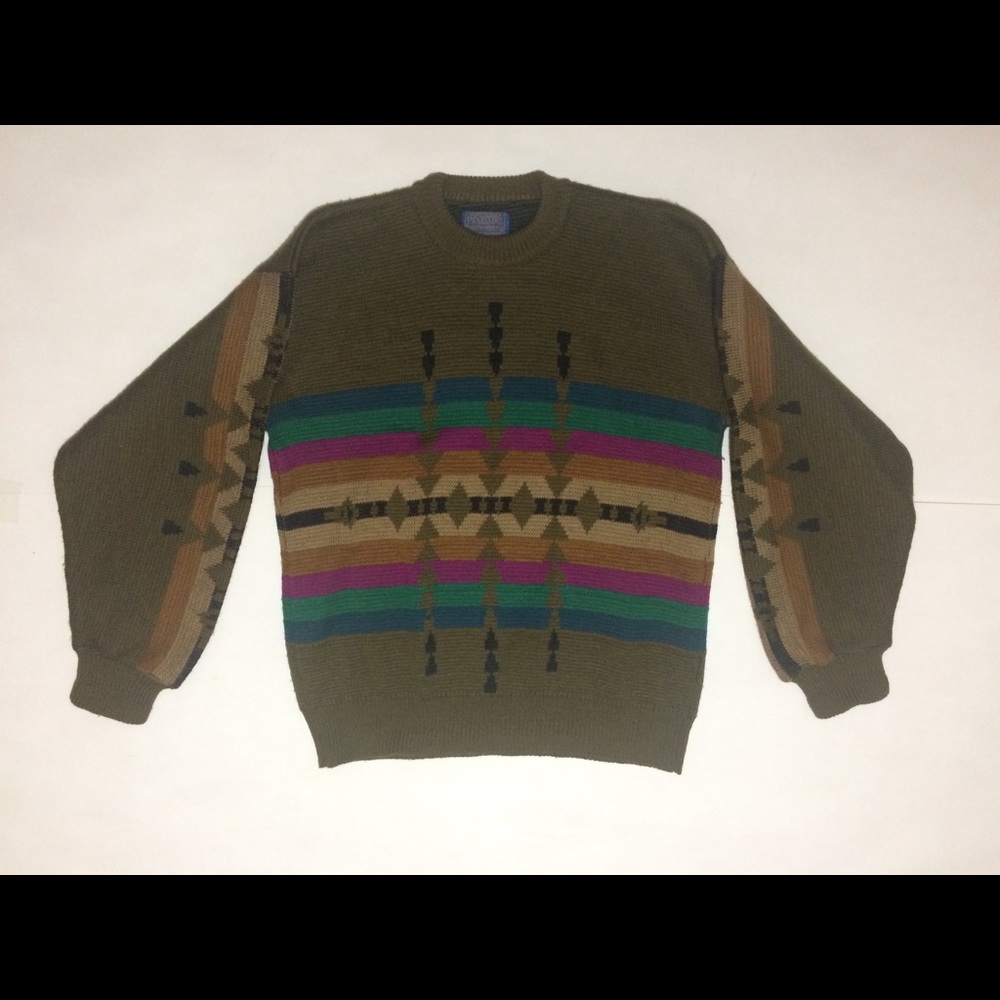 Pendleton Mens Medium Virgin Wool Aztec Vintage